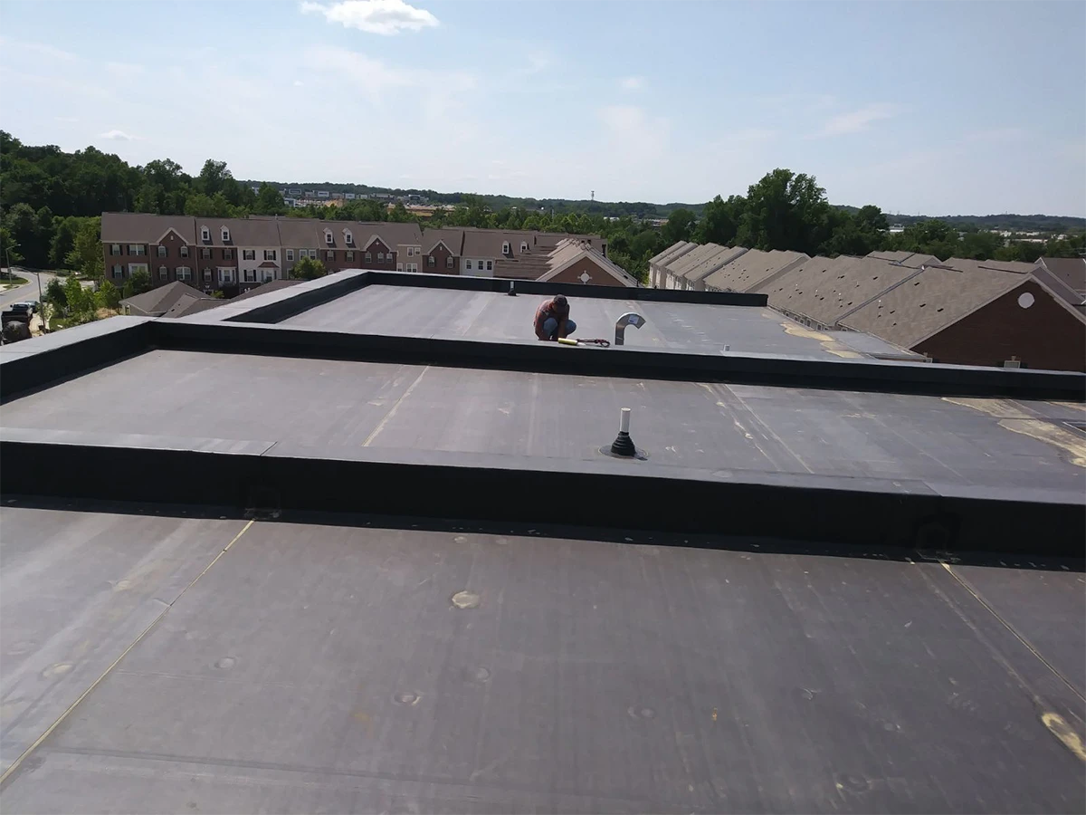 newly installed flat roof 